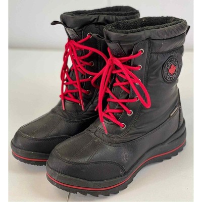 Cougar Canada Black Boots with Red Laces