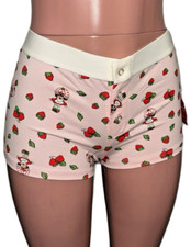 Strawberry Shortcake Boy cut Shorts Buttons Stretch Panty NWT Beach 80's party S