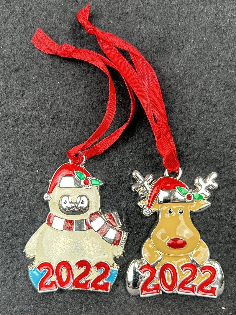Christmas Tree Ornaments 2022 Harvey Lewis Snowman & Reindeer