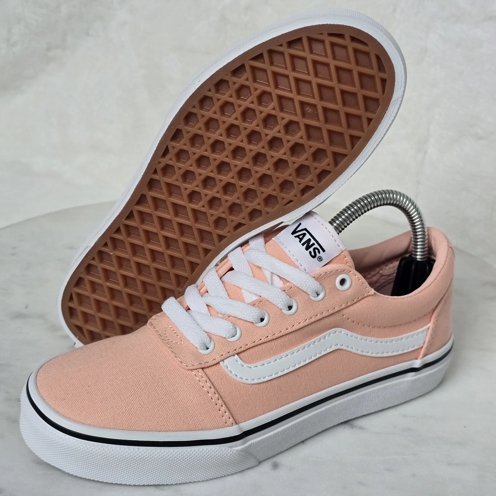 Scarpe da ginnastica VANS Ward in tela giovani Missy taglia 2 5 Tropical Peach Skate basse nuove con scatola
