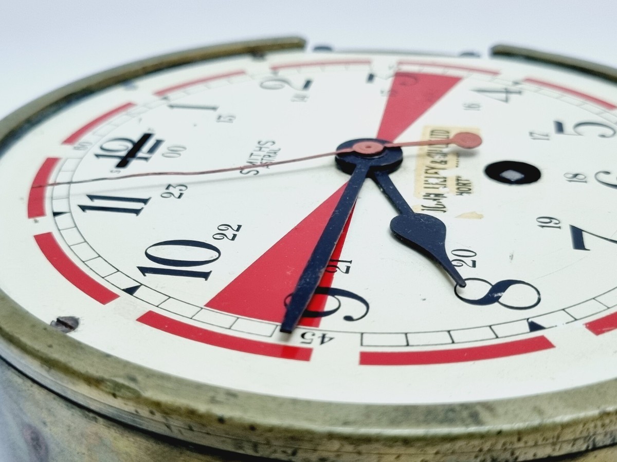 Vintage Smiths Astral Marine Ships Red Segmented Clock - For Parts