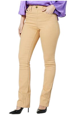 DG2 by Diane Gilman Effortless Stretch Tri-Fit Baby Bootcut Jean Khaki