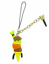Disney Goofy Ice Cream Cone Cell Phone Charm D-Lish Treats Mobile Keyring Rubber