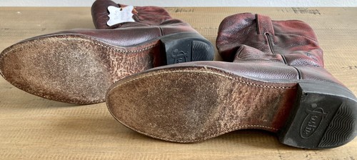 Vintage Justins Cherry Brown Leather Western Boots Style 3435 Cowboy Boots Sz 7D - Picture 8 of 8