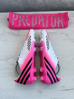 Adidas Mens Rare Predator LZ Elite White Pink Soccer Cleats Boots Limited US10
