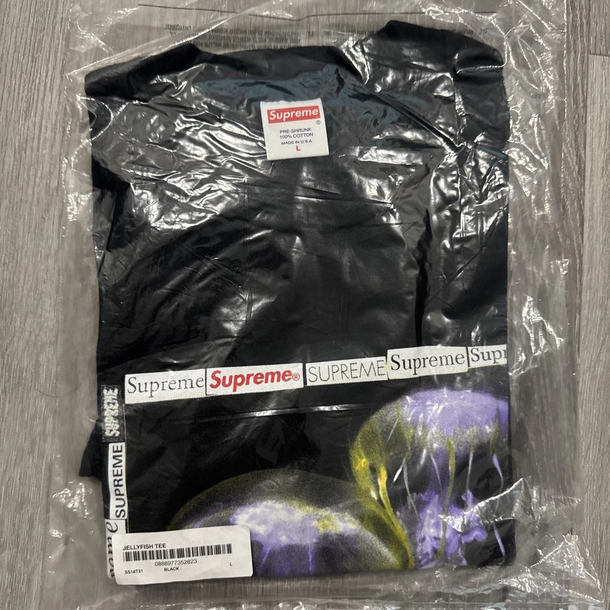 Supreme Jellyfish Tee Size L Large Graphic Black T Shirt 100