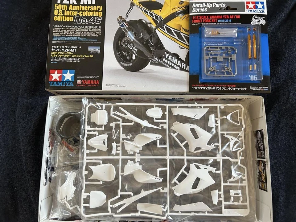 Tamiya Yzr-M1 50Th Anniversary Motorcycle Model Kit 1/12 Scale Plastic Hobby - Image 3 of 4