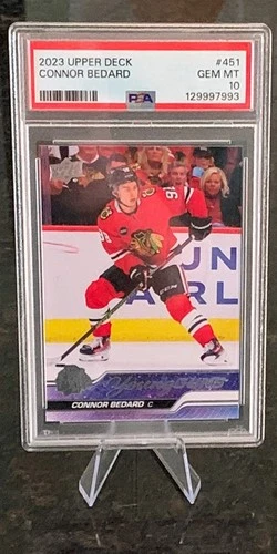 2023-24 Upper Deck Series 2 #451 Connor Bedard Young Guns Rookie PSA 10 GEM MINT