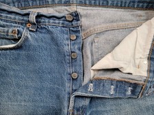 VTG 80s Levi 501 Light Wash Denim Jeans USA Made 33x28 (36x32 Tag) DISTRESSED