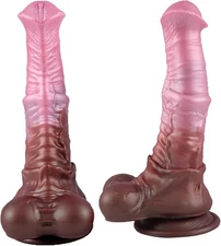 9.5 inch Realistic Monster Dildoe Liquid Silicone Soft Safe Sex Toys for Women