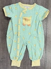 Baby Girl Boy Clothes Vintage Gymboree Newborn 3-6 Month Green Plaid Duck Outfit