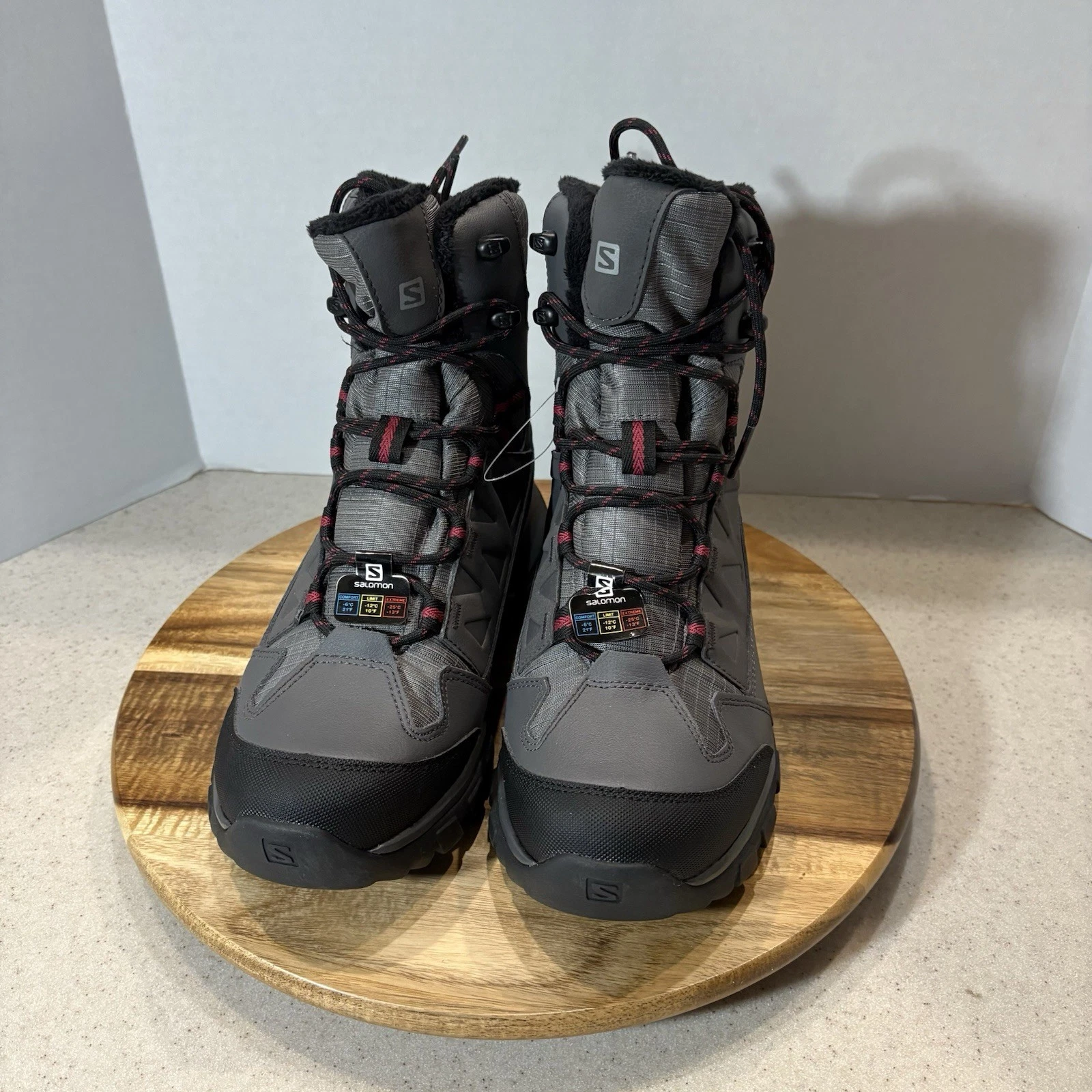 Stivali da trekking invernali Salomon donna Chalten grigi taglia 6 5 nuovi senza etichette