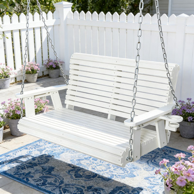 HDPE Porch Swing with Ergonomic Design,Ultra Weather-Resistant for Outdoor Patio