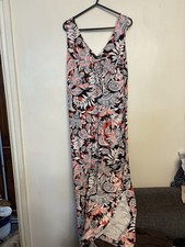 M&S Women's Long Floral sleeveless Summer Dress Size 10