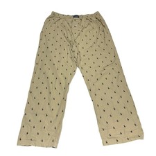 Polo Ralph Lauren Sleepwear Pajama Pants Mens L Khaki Tan All Over Pony Print