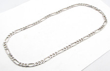 "Collar de eslabones Figaro de plata esterlina ALFI Italia para hombre 22"" 7 mm 35,9 g excelente"