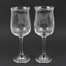 VTG Lot of 2 Libbey Connoisseur Clear Long Stem Water Goblet 8.25" H Tulip