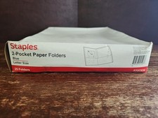 Staples 2-Pocket Paper Folders Blue Letter 25 Count  St27534