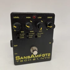 Tech 21 Sansamp GT-2 Guitar Tube Amp Emulator Multi-Effects Pedal Distortion