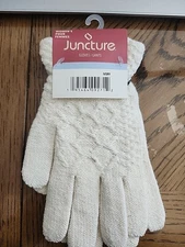 Juncture Womens Winter Gloves Knit Ivory