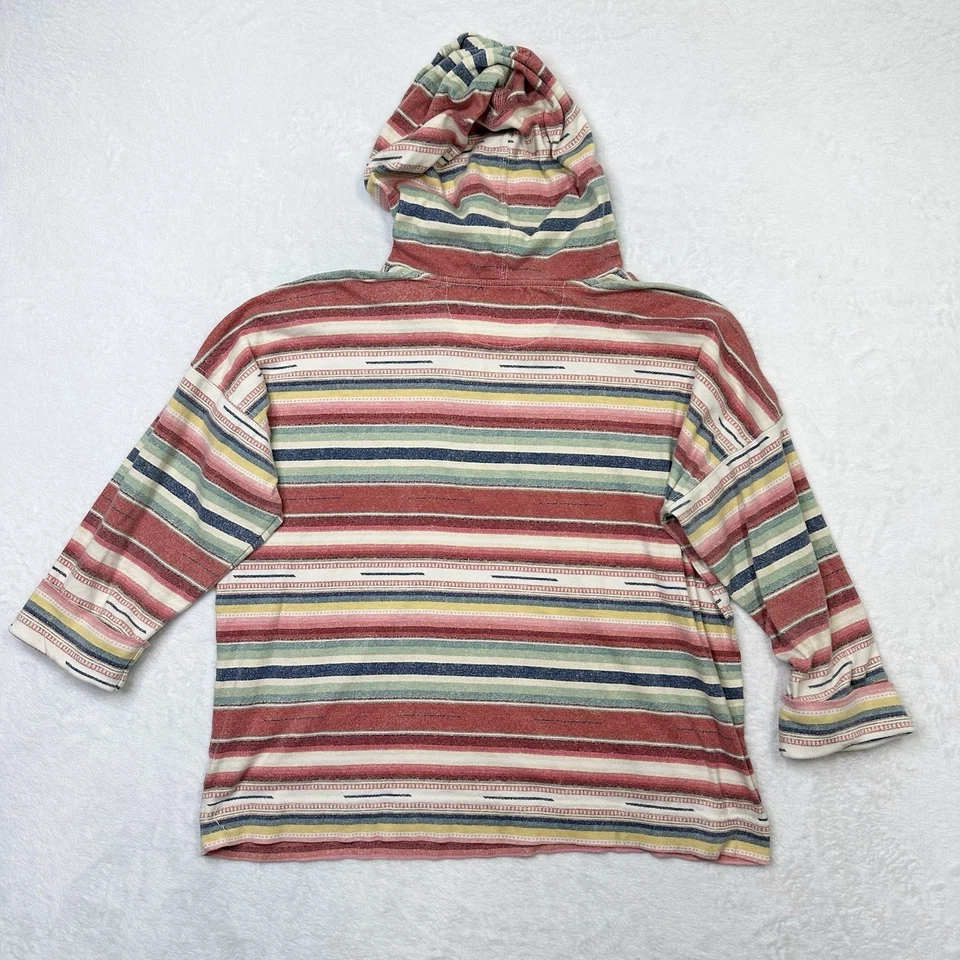 Sudadera con capucha a rayas LRL Lauren Ralph Lauren para mujer XL naranja marfil manga 3/4 Foto 3 de 4