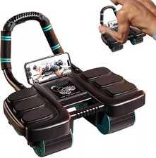 Abdominal Wheel Roller with Elbow Support Automatic Rebound 4 Wheels Workout Gym