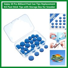 20 Pcs Billiard Pool Cue Tips Replacement Kit with Storage Box - 9/10/12/13 mm