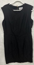Karin Stevens Women's Black Sleeveless Pleated Sheath Dress Size 16 Work Career