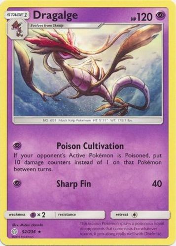 Pokemon - Dragalge - 92/236 - Rare - Sun & Moon Cosmic Eclipse - NM