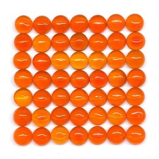 50 Pcs Natural Orange Opal 4.8mm Round Cabochon Loose Gemstones Wholesale Lot