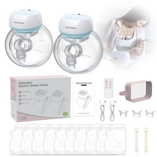 Double Wearable Breast Pump Hands Free Electric Suction Milk 3 Modes  12 Levels