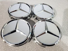 Set Of 4 75MM Wheel Center Rim Hub caps For Mercedes-Benz Silver Chrome Star