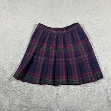 VINTAGE Pendleton Wool Plaid Pleated Midi Skirt Women's 8 Made In USA 1806
