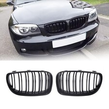 Für BMW 1er E81 E87 E88 07-13 Kühlergrill Nieren Grill Doppelsteg Glanz Schwarz