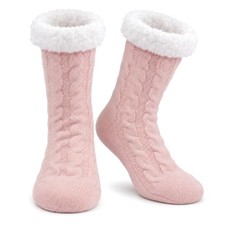 Slipper Socks for Women with Grips, Fuzzy Warm Cozy Christmas Socks - Non