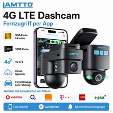 4G LTE 1080P DashCam Nachtsicht Autokamera mit Live-Ansicht 24/7 Park�berwachung