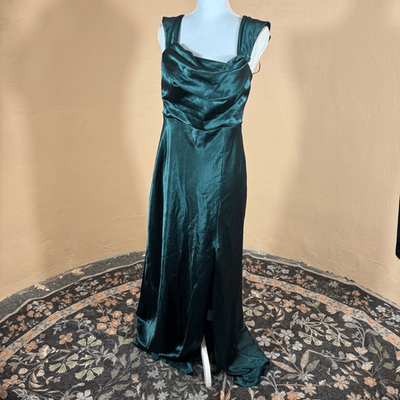 Birdy Grey Forest Green Satin Cowl Neck Bridesmaid Maxi Gown | Size XL | Button | eBay Birdy Grey Forest Green Satin Cowl Neck Bridesmaid Maxi Gown | Size XL | Button | eBay