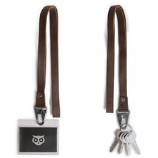 , Lanyard Keychain for Men and Women, Neck Strap with Hook, ID Bourbon Brown