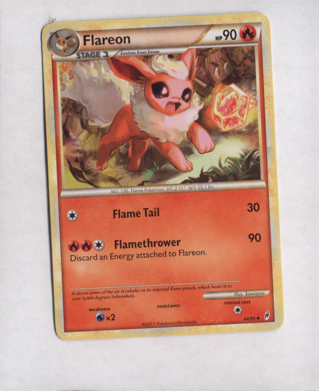 Flareon 44/95 Call of Legends Uncommon Pokemon Card LP