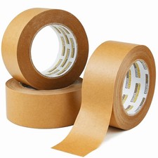 Brown Kraft Paper Tape,130mic x2''x 55Yards,3 Rolls,Kraft Paper Packing Tape for