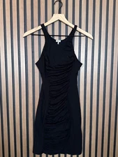 New Splendid Tank Dress Small Black Small Womens Ruched Modal Sheath Bodycon