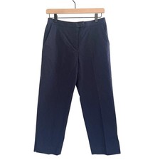 Carolina Herrera Navy Jacquard Cropped Chino Dress Pants Trousers Size 4