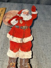 vintage cardboard die-cut Santa Claus decoration, likely from the 1940s or 1950