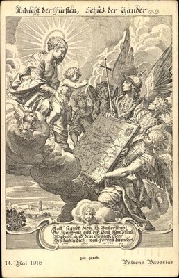 Postcard devotion of the princes, Patrona Bavariae 14 May 1916, God bless... - 3697265