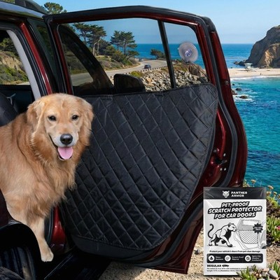 Car Door Protector for Dogs, 2 Pieces. Quilted Anti-Scratch Liner with Adjust...
