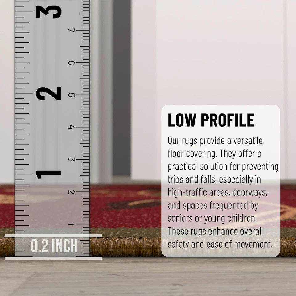 Alfombra de corredor de pasillo 1'10" x 7' antideslizante alfombras florales fáciles de limpiar lavandería... Foto 4 de 4