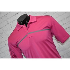 Adidas Golf Polo Shirt Mens Size Medium Polyester Performance Pink PureMotion