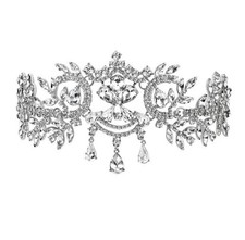 BELLAWOO RHINESTONE HEADBAND TIARA BRIDAL -SILVER
