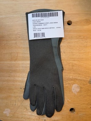 USGI Gloves, Summer Flyer's, Fire Resistant, Mil-Spec, Sage Size 9