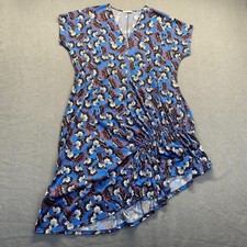 ZARA Blue w/ Pink & White Floral Tie Bottom Casual Dress - Size M,Preppy,Resorts